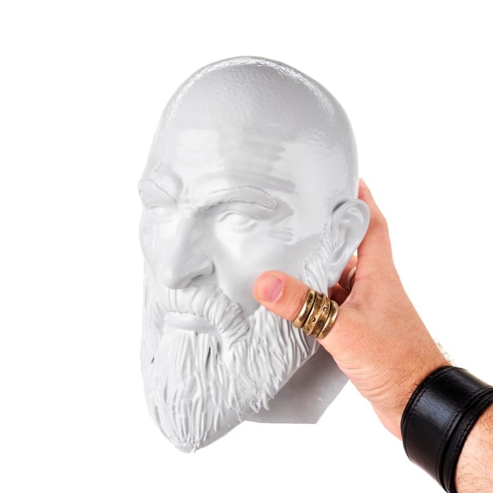Kratos Head Headphone Stand replica prop from God of War by Blasters4Masters