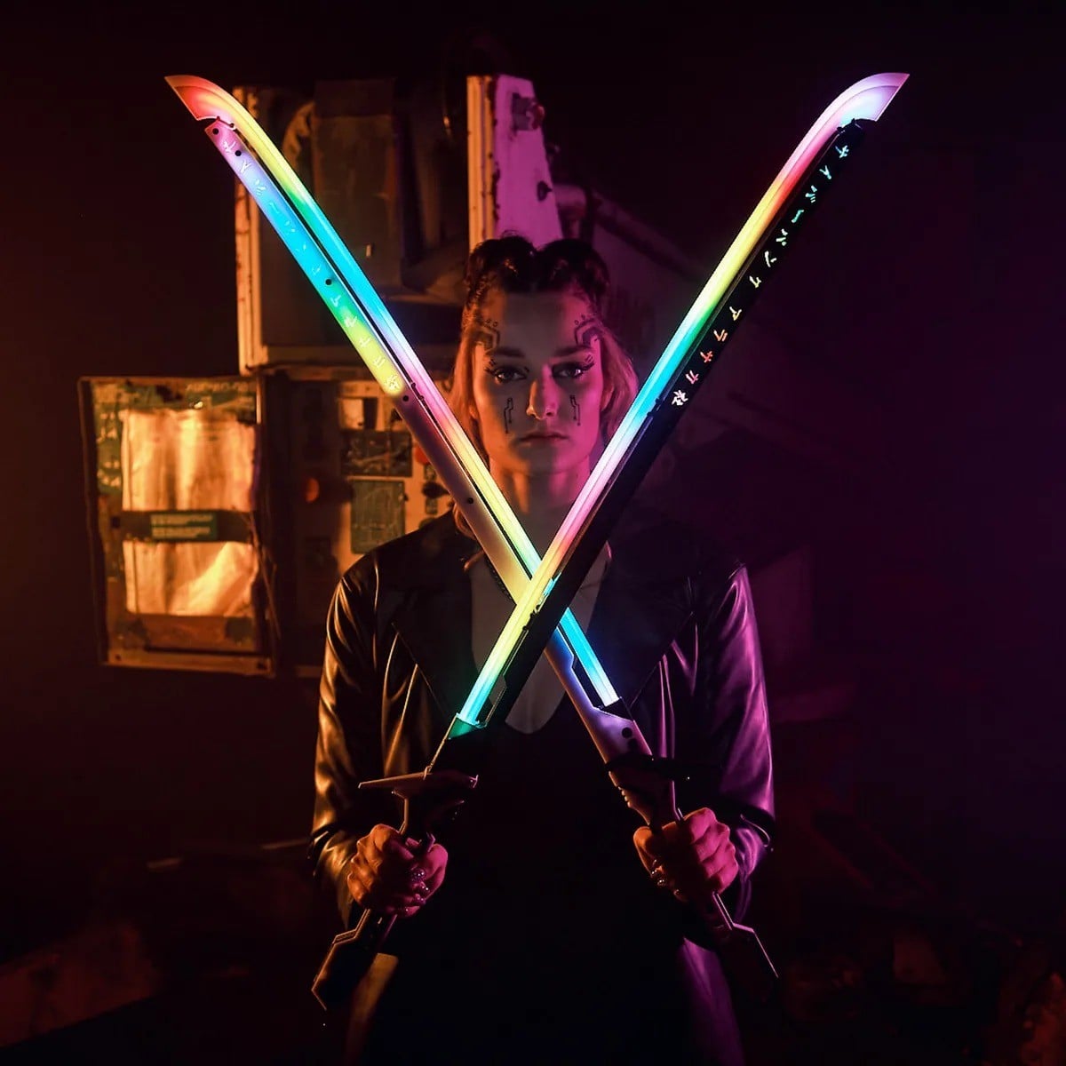 Arasaka Thermal RGB Katana LED Cyberpunk 2077 prop replica sword blasters4masters