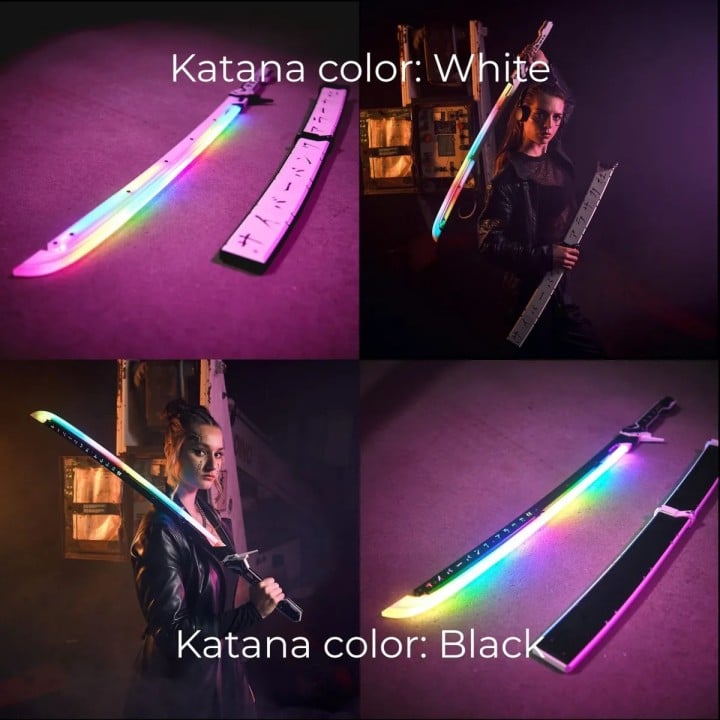 Arasaka Thermal RGB Katana LED Cyberpunk 2077 prop replica sword blasters4masters