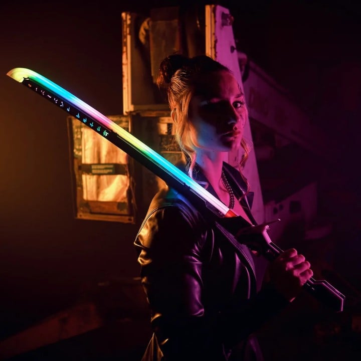 Arasaka Thermal RGB Katana LED Cyberpunk 2077 prop replica sword blasters4masters