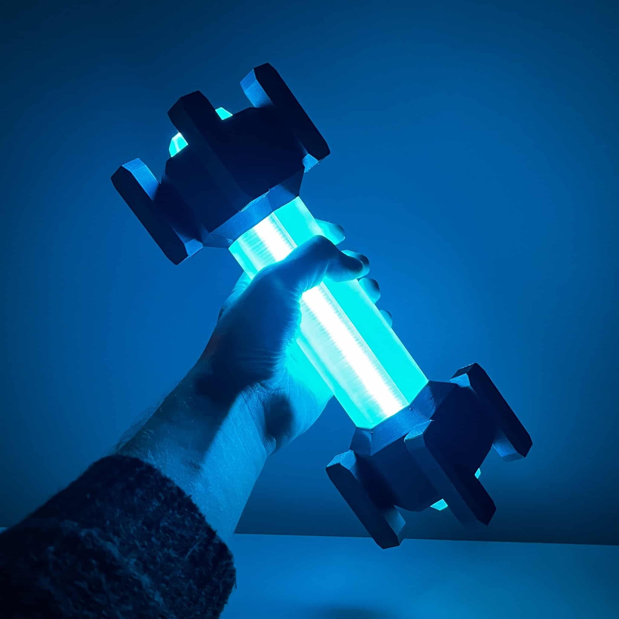 Handcrafted High-Intensity Flare from Deep Rock Galactic with RGB lighting.