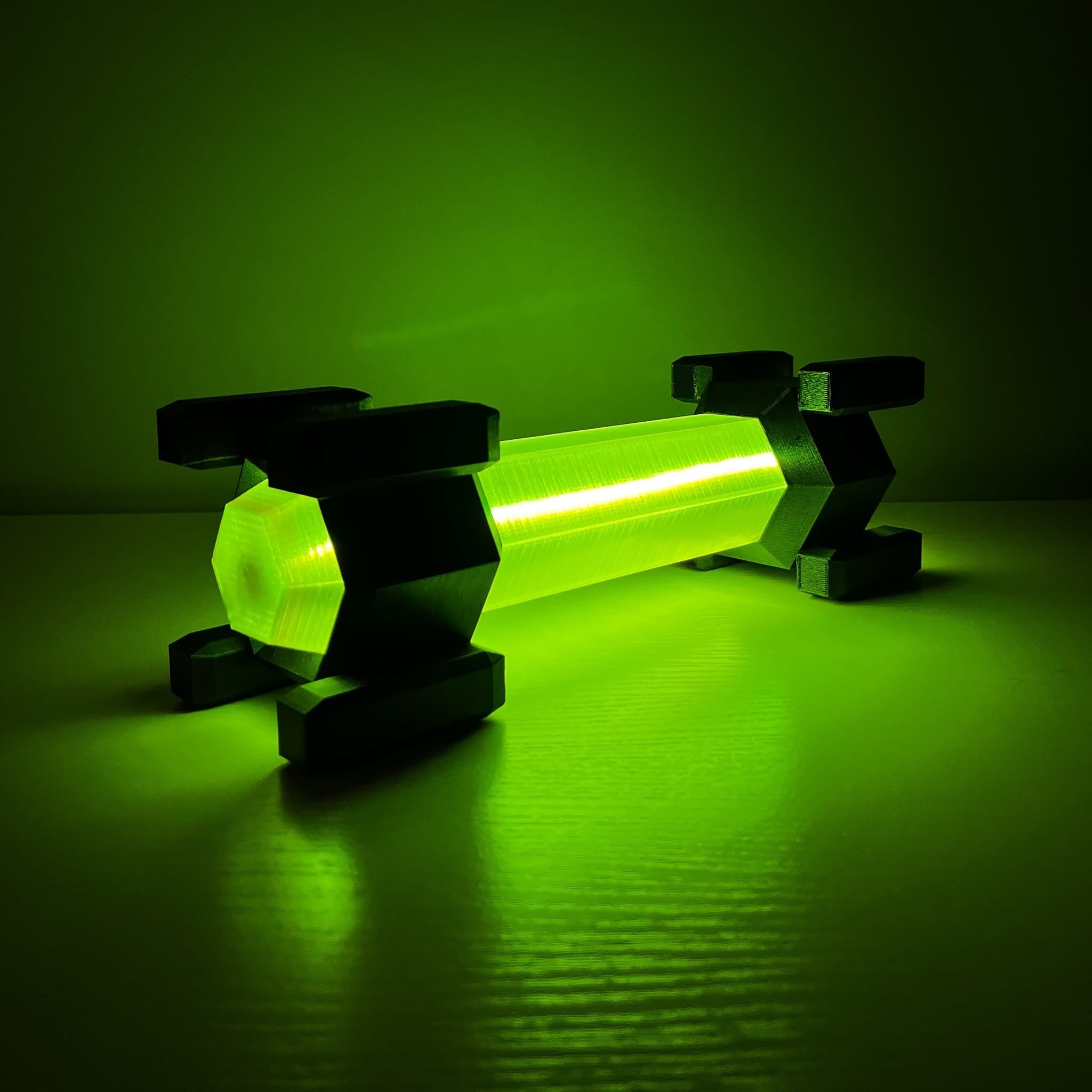 Handcrafted High-Intensity Flare from Deep Rock Galactic with RGB lighting.