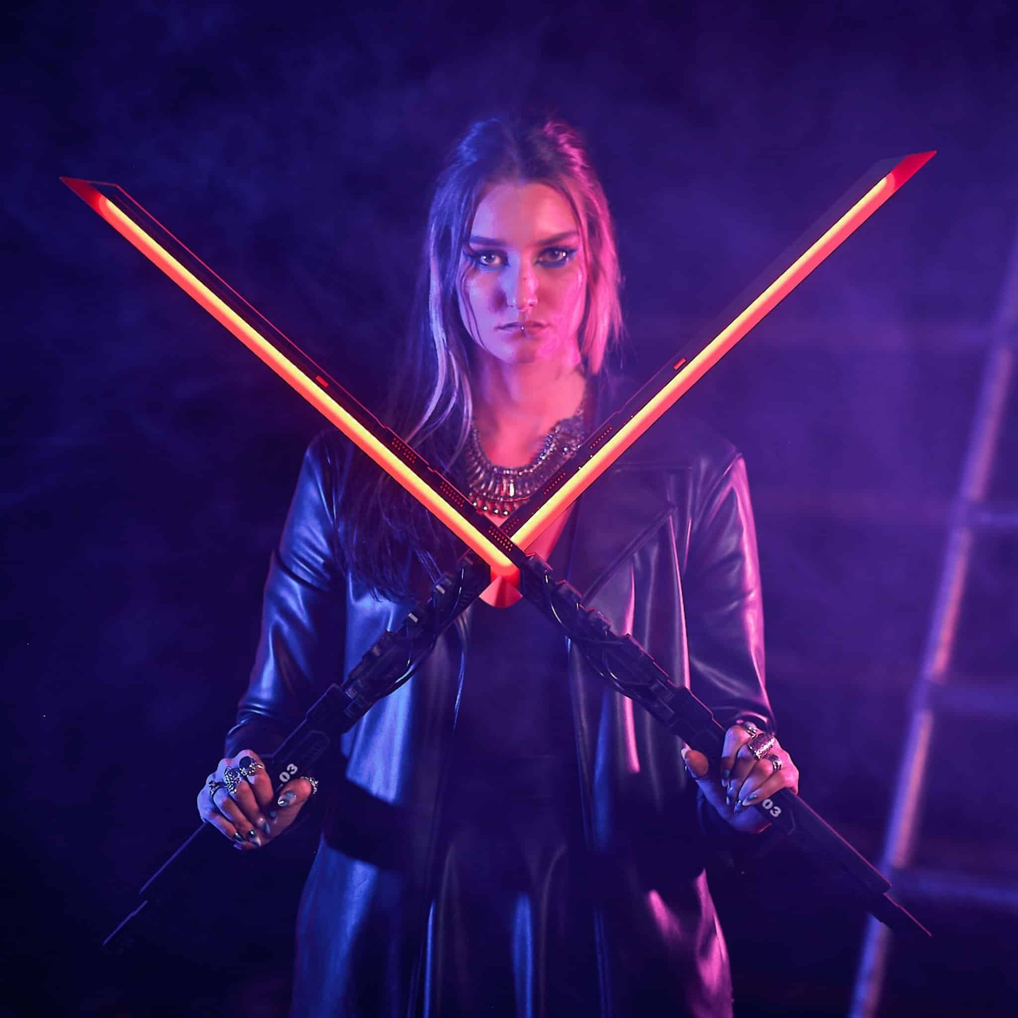 Kosei Red LED Katana prop replica cyberpunk cosplay by Blasters4Masters