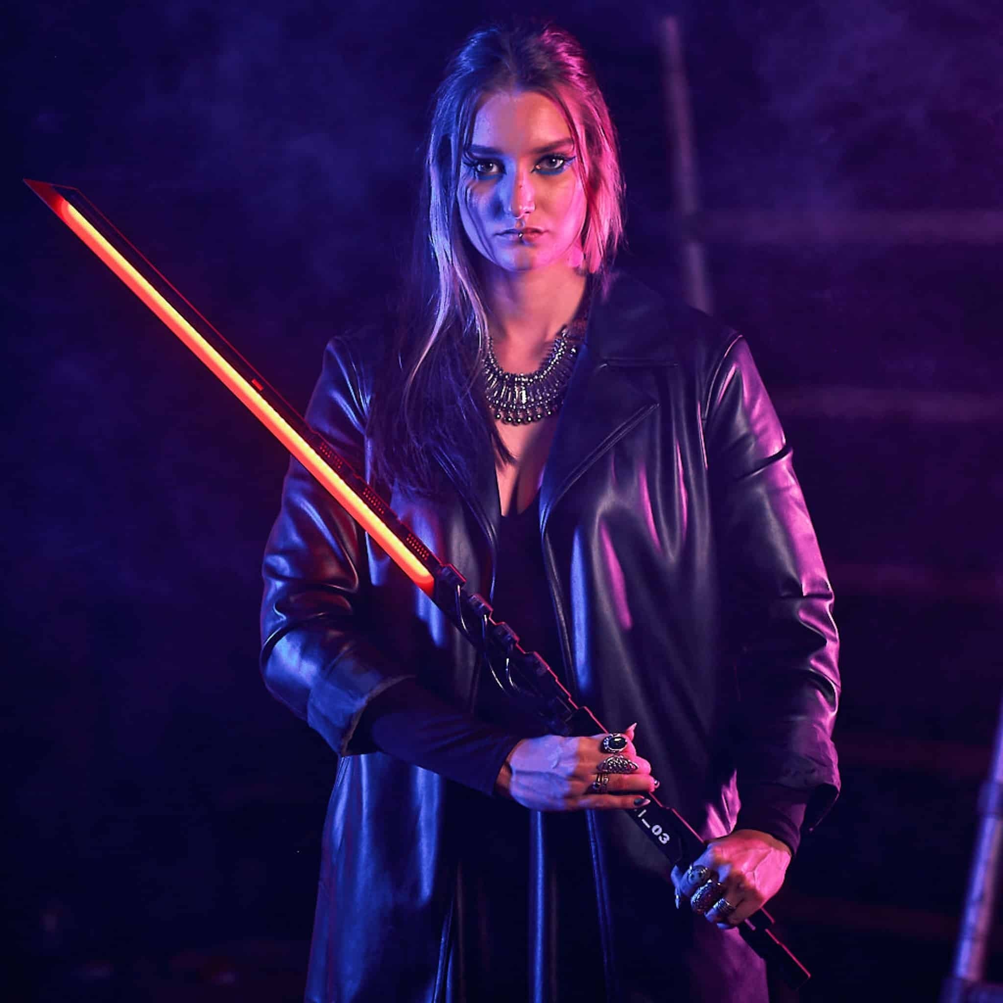 Kosei Red LED Katana prop replica cyberpunk cosplay by Blasters4Masters