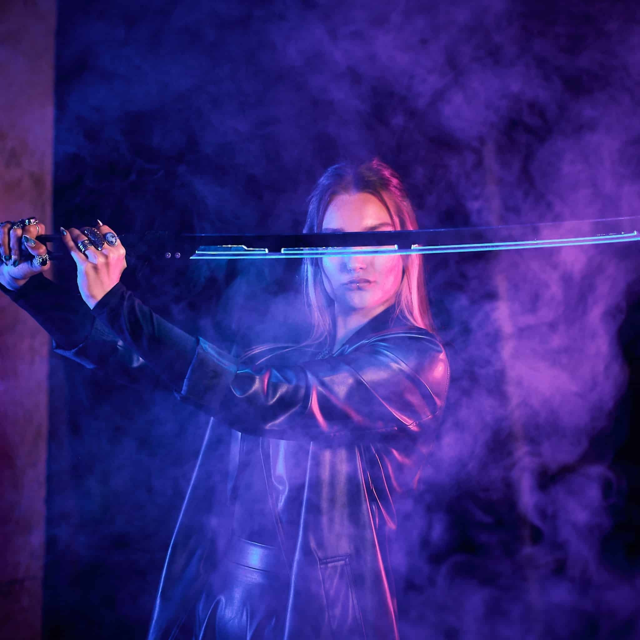 Phantom Blue LED Katana prop replica Cyberpunk by Blasters4Masters