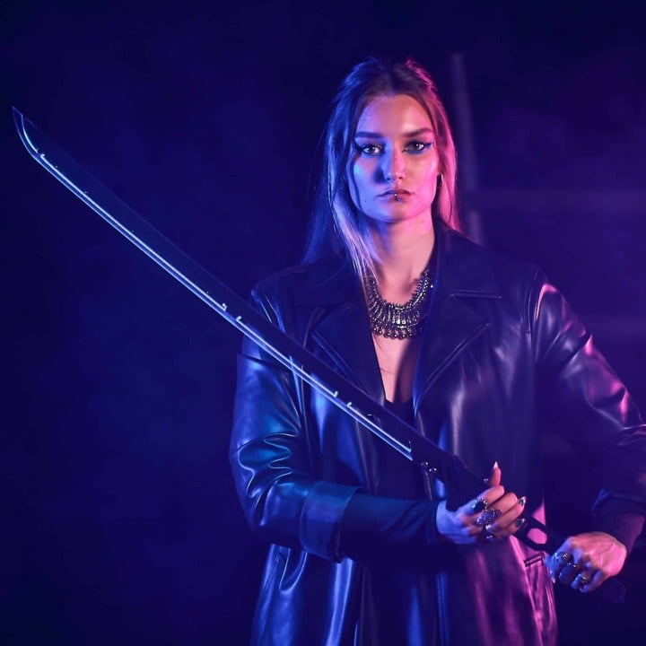 Phantom Blue LED Katana prop replica Cyberpunk by Blasters4Masters