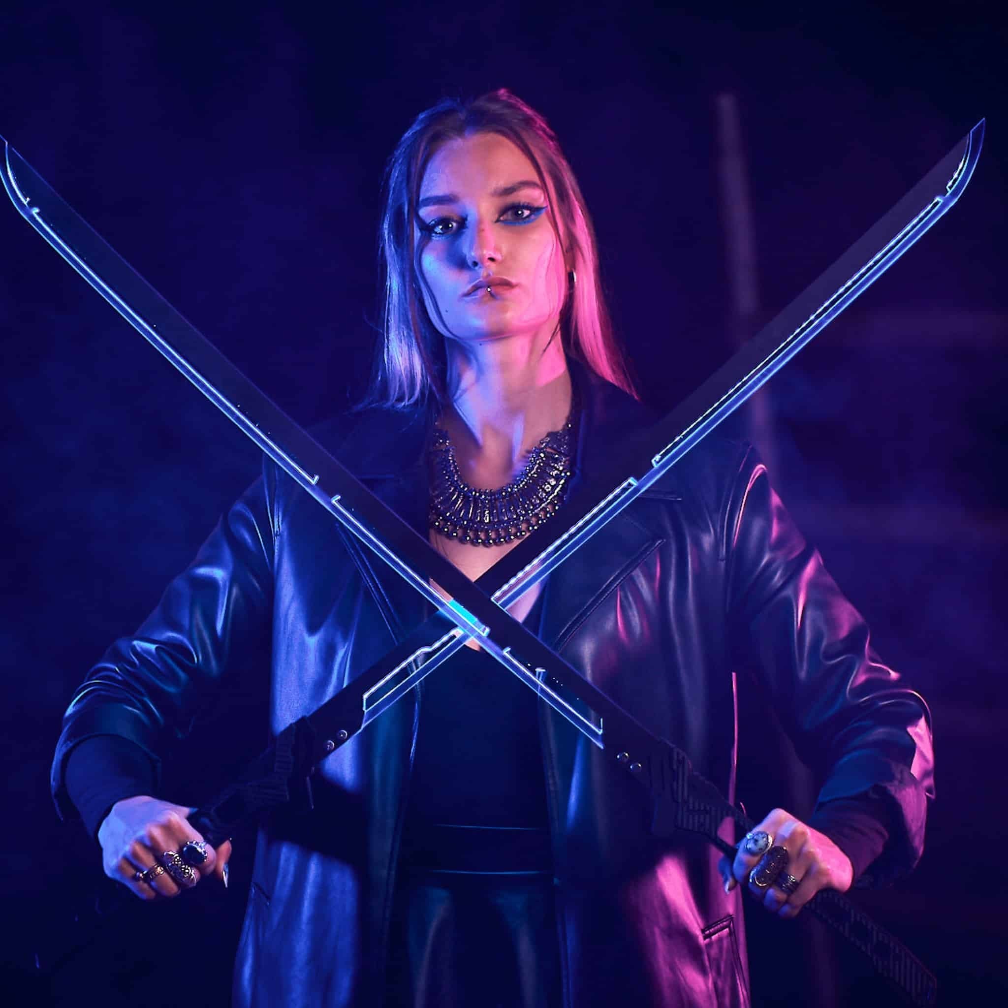 Phantom Blue LED Katana prop replica Cyberpunk by Blasters4Masters