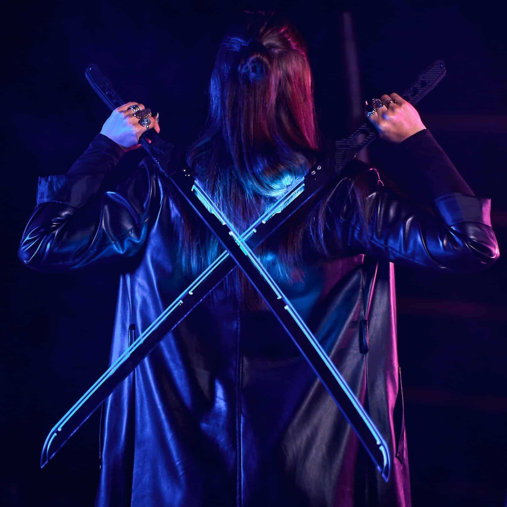 Phantom Blue LED Katana prop replica Cyberpunk by Blasters4Masters