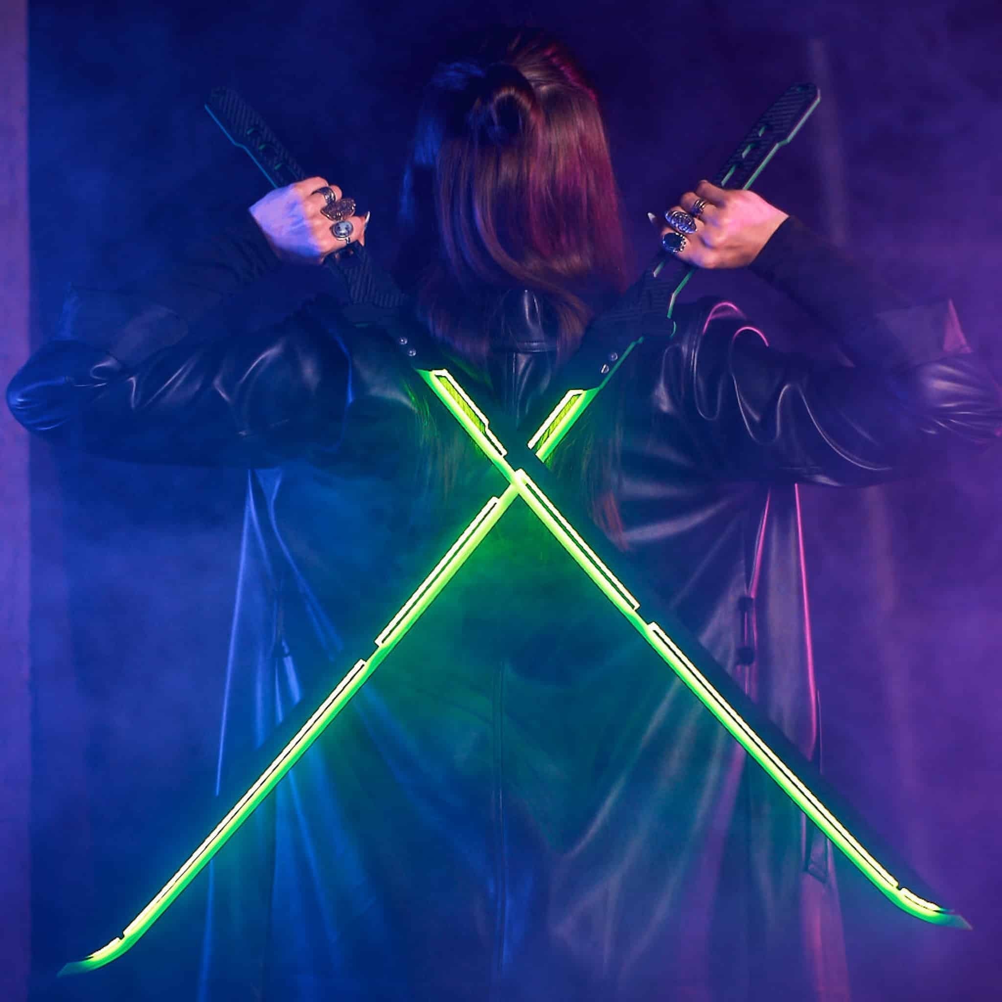 Phantom Green LED Katana prop replica Cyberpunk by Blasters4Masters