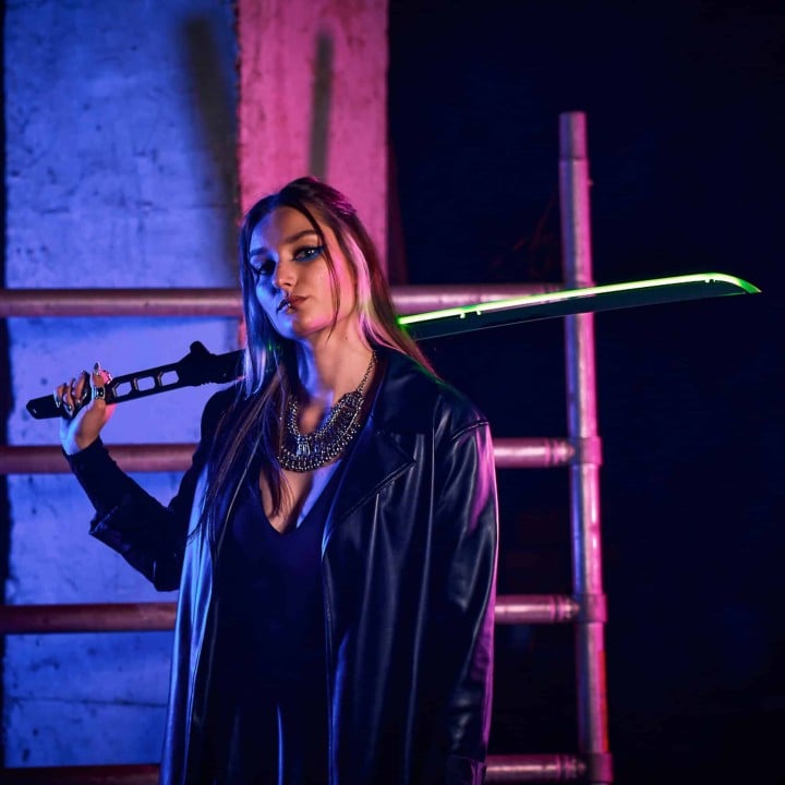 Phantom Green LED Katana prop replica Cyberpunk by Blasters4Masters
