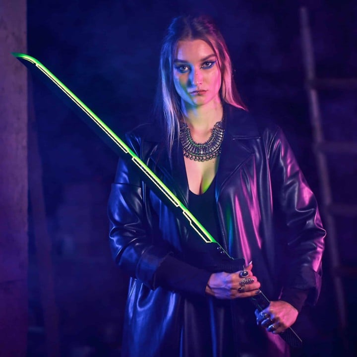 Phantom Green LED Katana prop replica Cyberpunk by Blasters4Masters