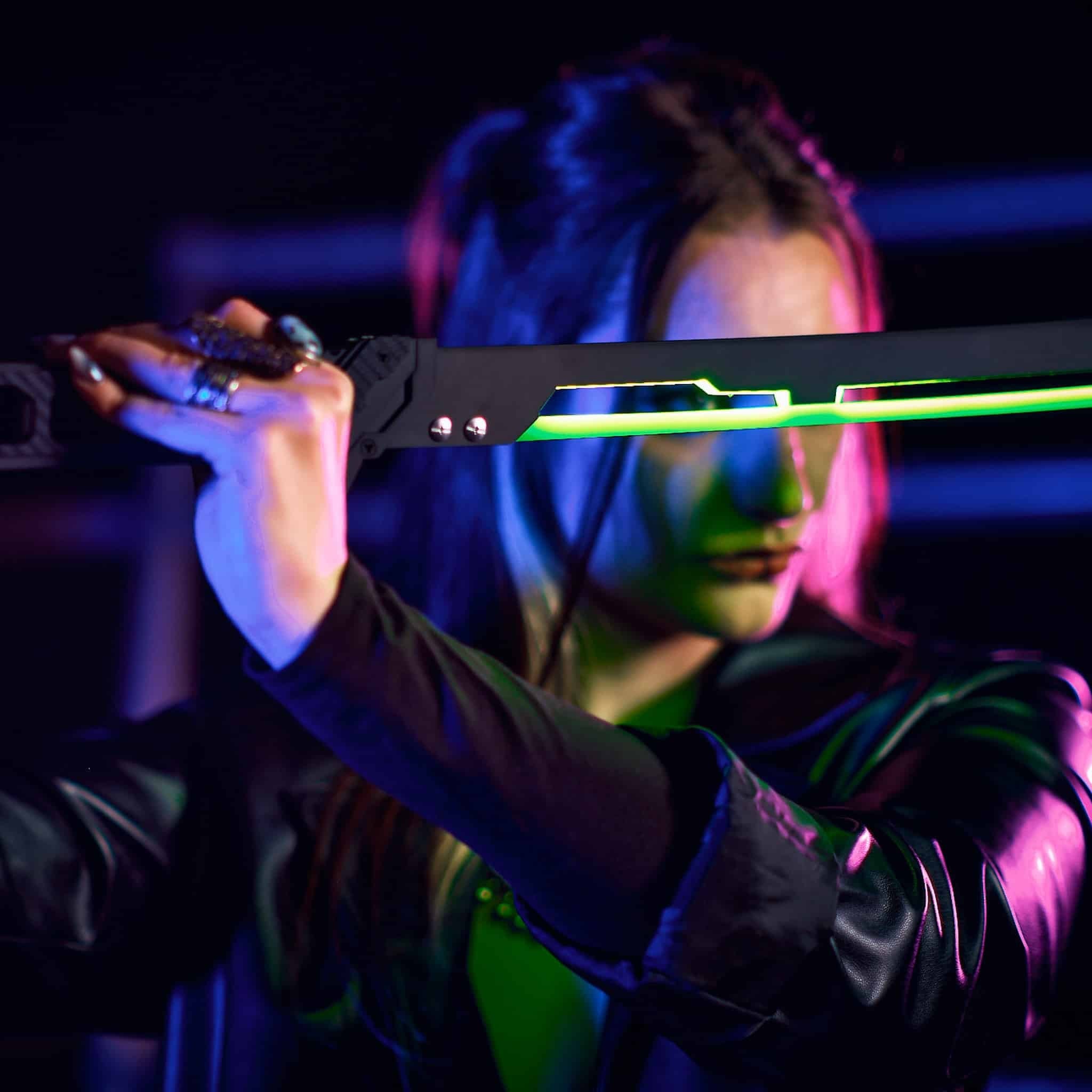 Phantom Green LED Katana prop replica Cyberpunk by Blasters4Masters