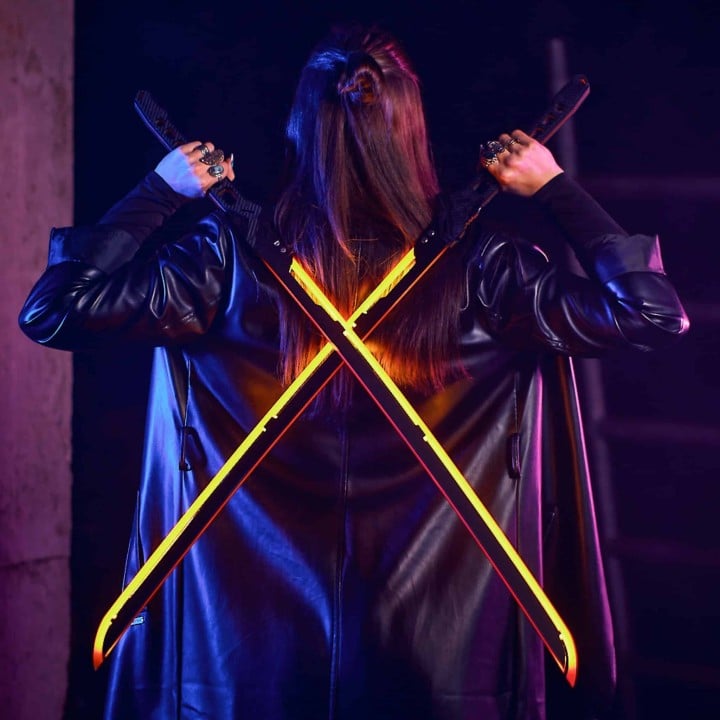 Phantom Orange LED Katana prop replica Cyberpunk by Blasters4Masters
