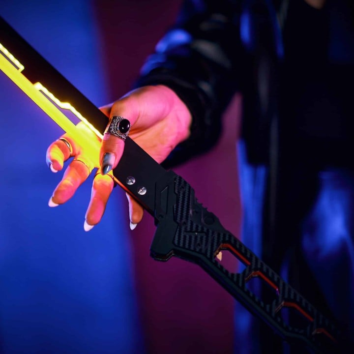 Phantom Orange LED Katana prop replica Cyberpunk by Blasters4Masters