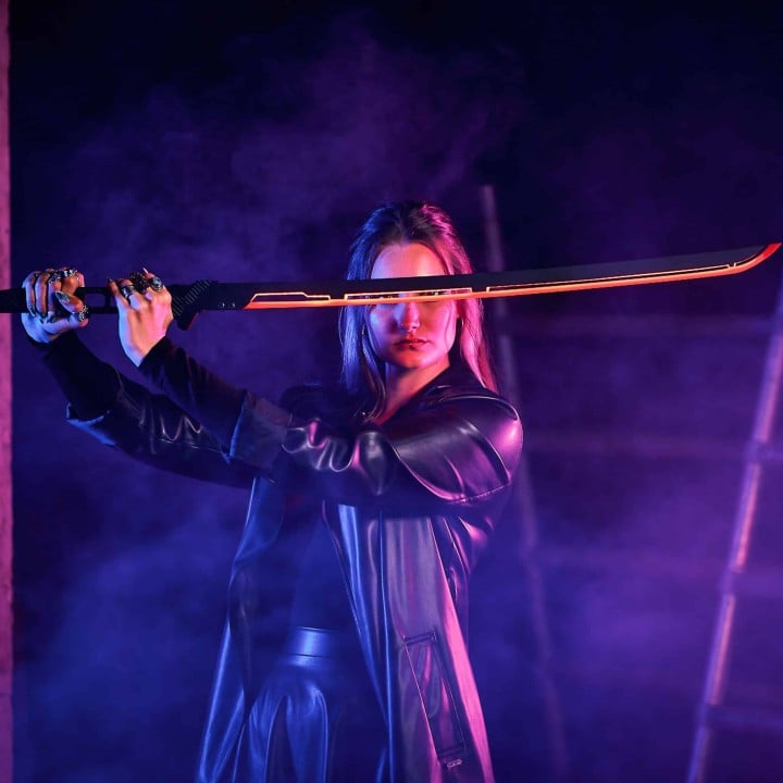 Phantom Red LED Katana replica prop Cyberpunk by Blasters4Masters