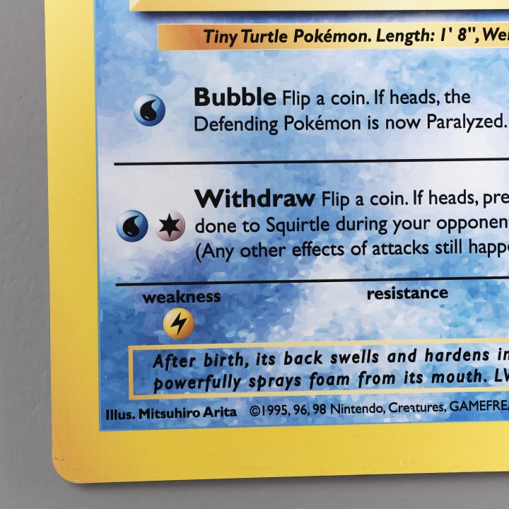 Squirtle wall art mirror replica prop from Pokemon world by Blasters4Masters