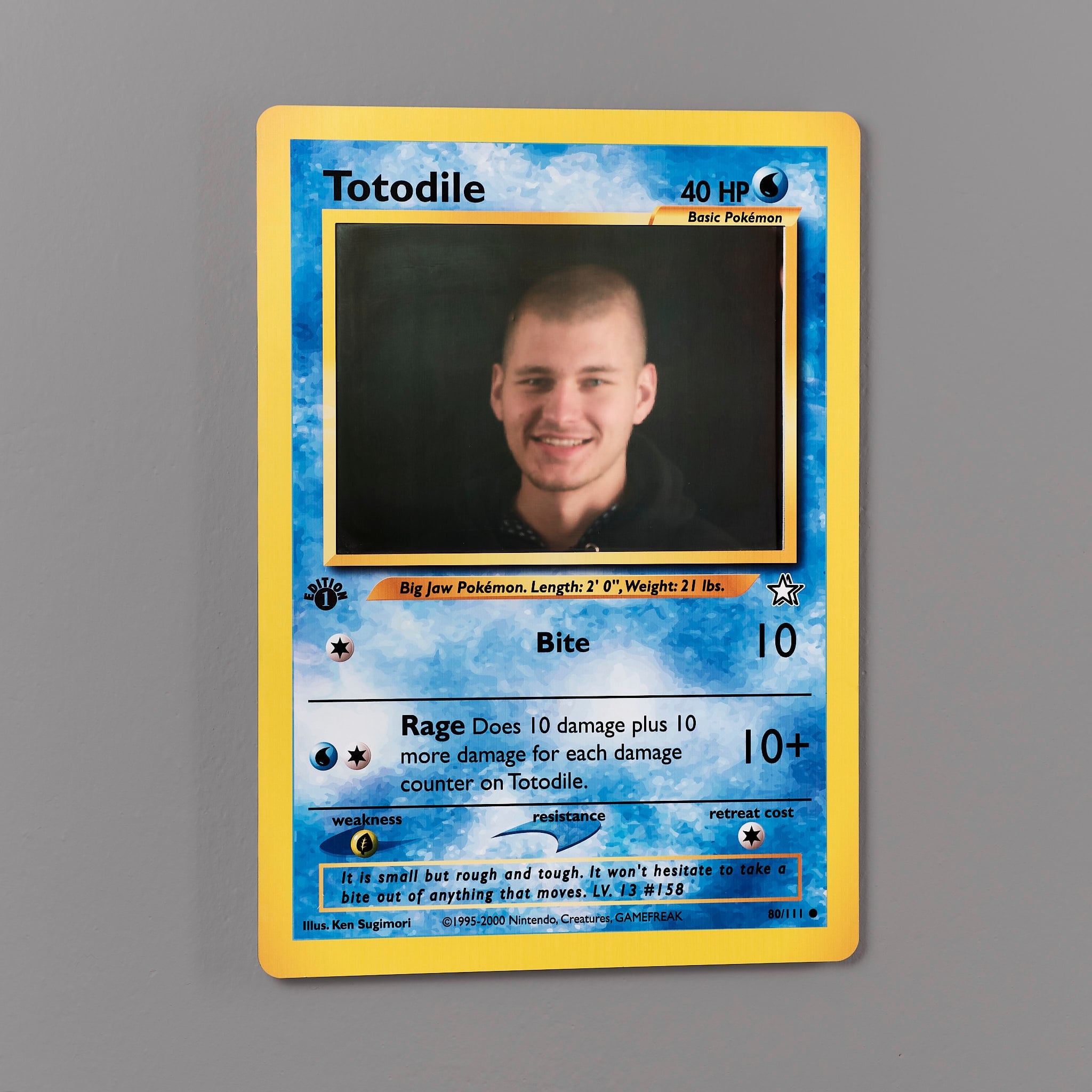 Totodile wall art mirror replica prop from Pokemon world by Blasters4Masters