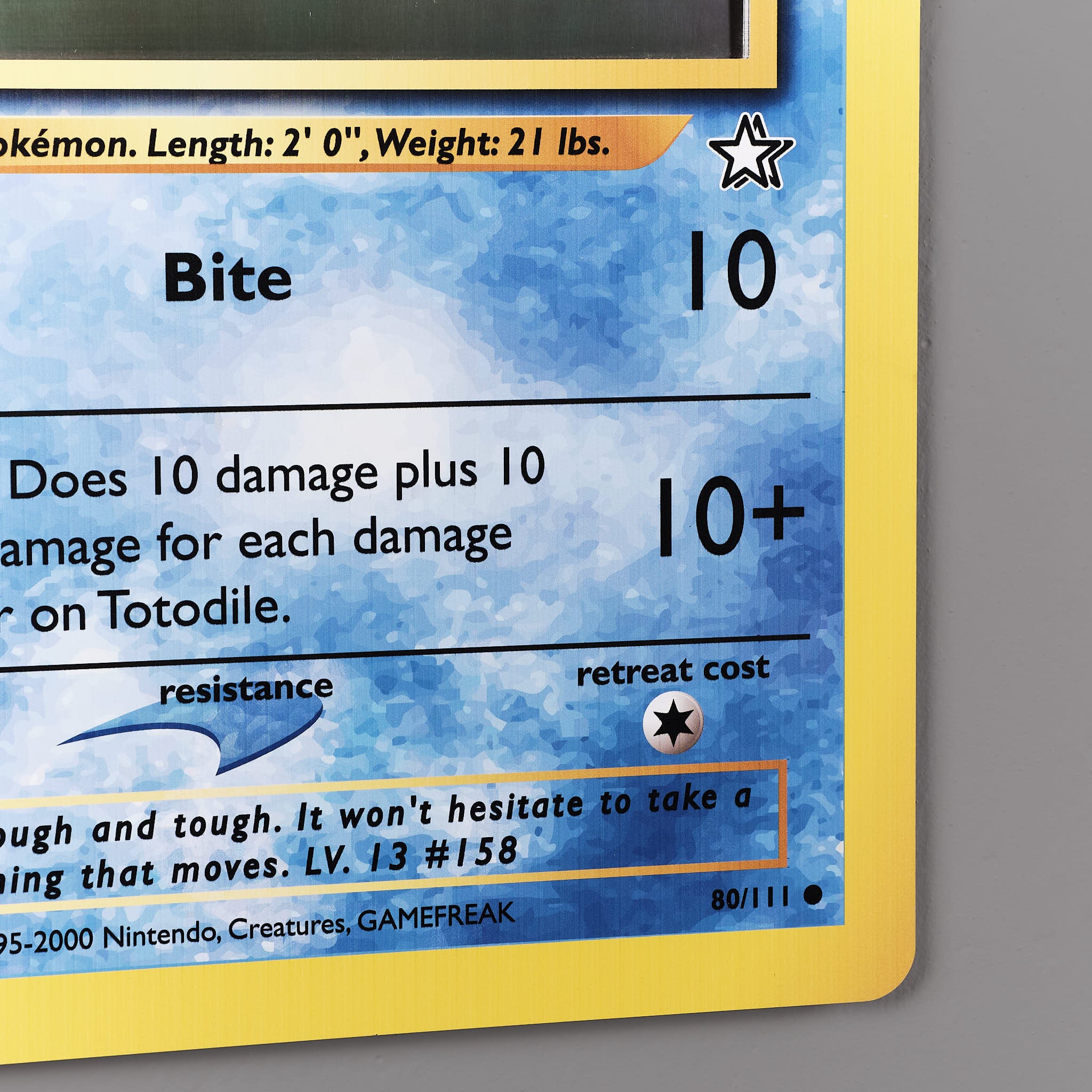 Totodile wall art mirror replica prop from Pokemon world by Blasters4Masters