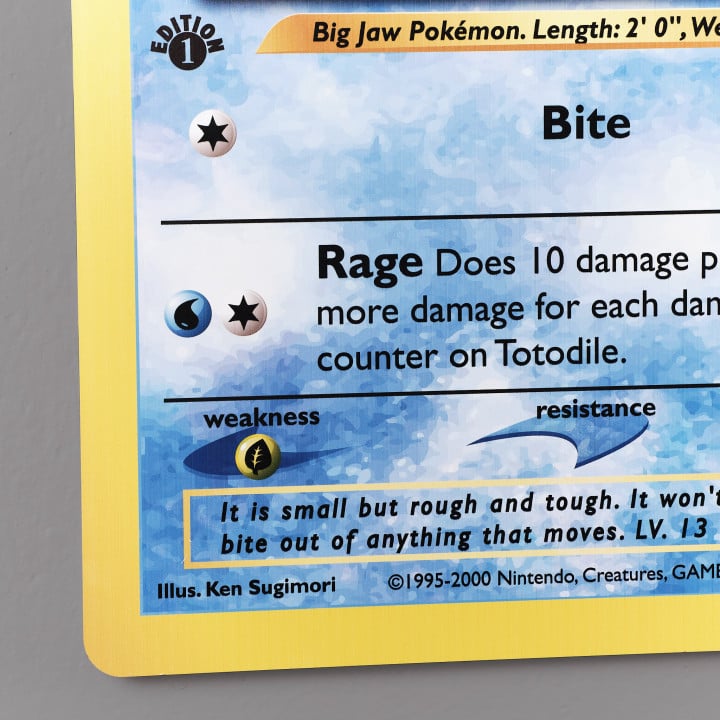 Totodile wall art mirror replica prop from Pokemon world by Blasters4Masters