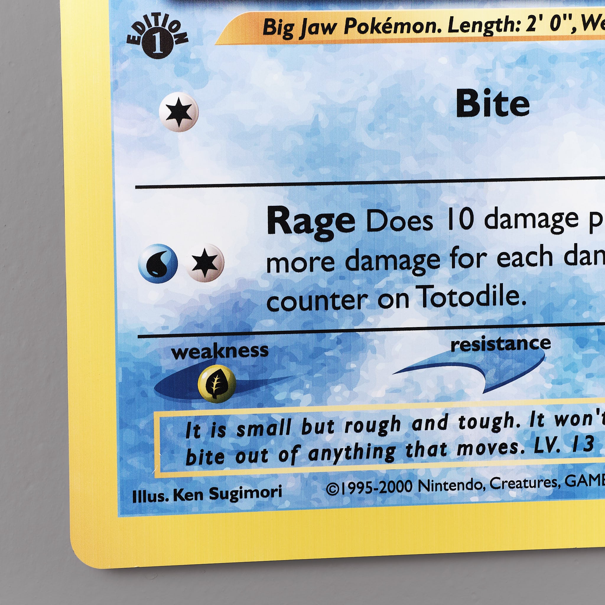Totodile wall art mirror replica prop from Pokemon world by Blasters4Masters
