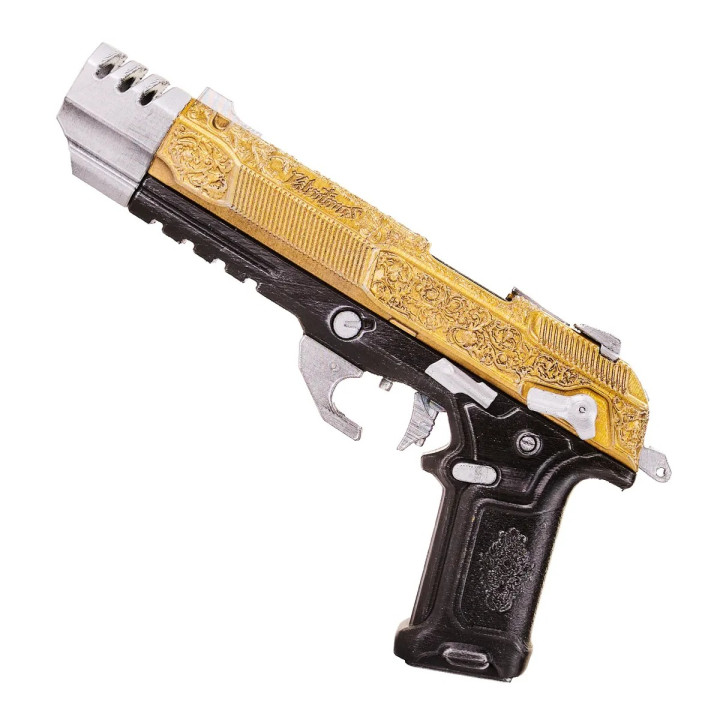 La Chingona Dorada Pistol Replica Prop From Cyberpunk 2077 By Blasters4Masters 9