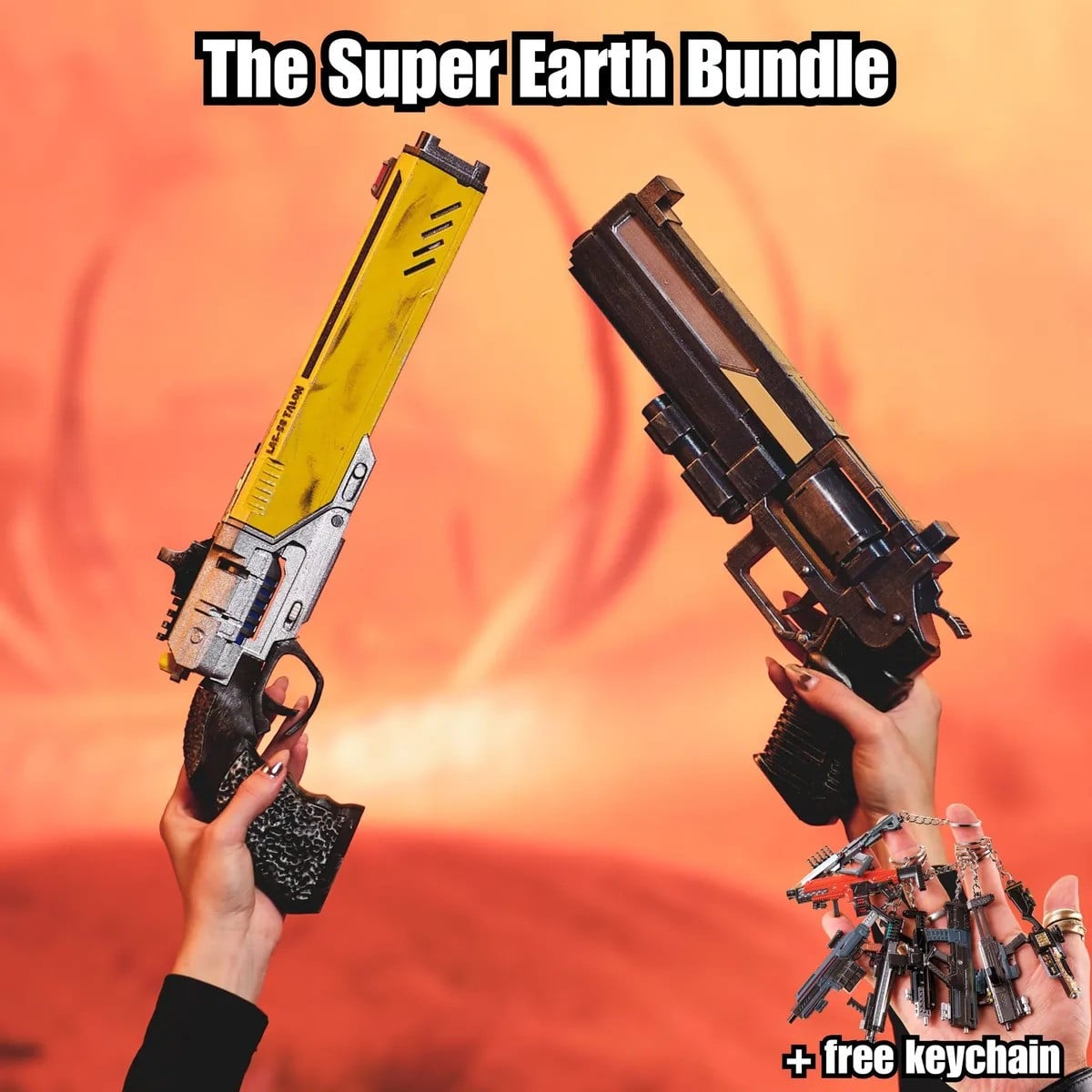 The Super Earth Bundle – LAS-58 Talon V2 + P-4 Senator + Free Helldivers Metal Keychain