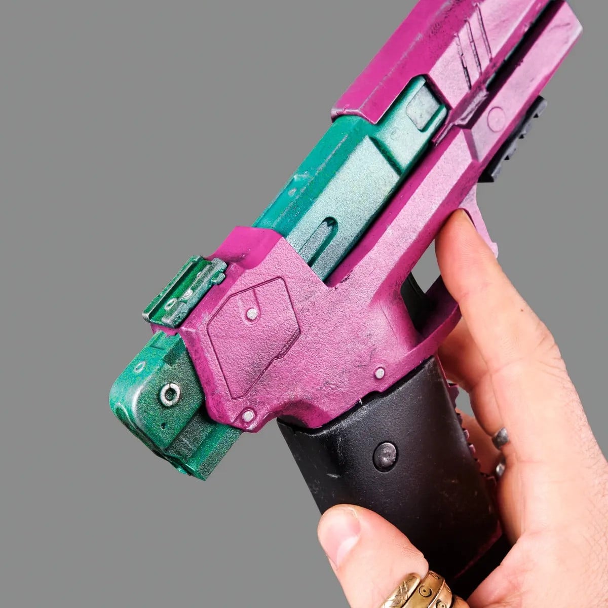 Rebeccas Pistol Pink Green PREMIUM EDITION Replica Prop From Cyberpunk 2077 By Blasters4Masters 4