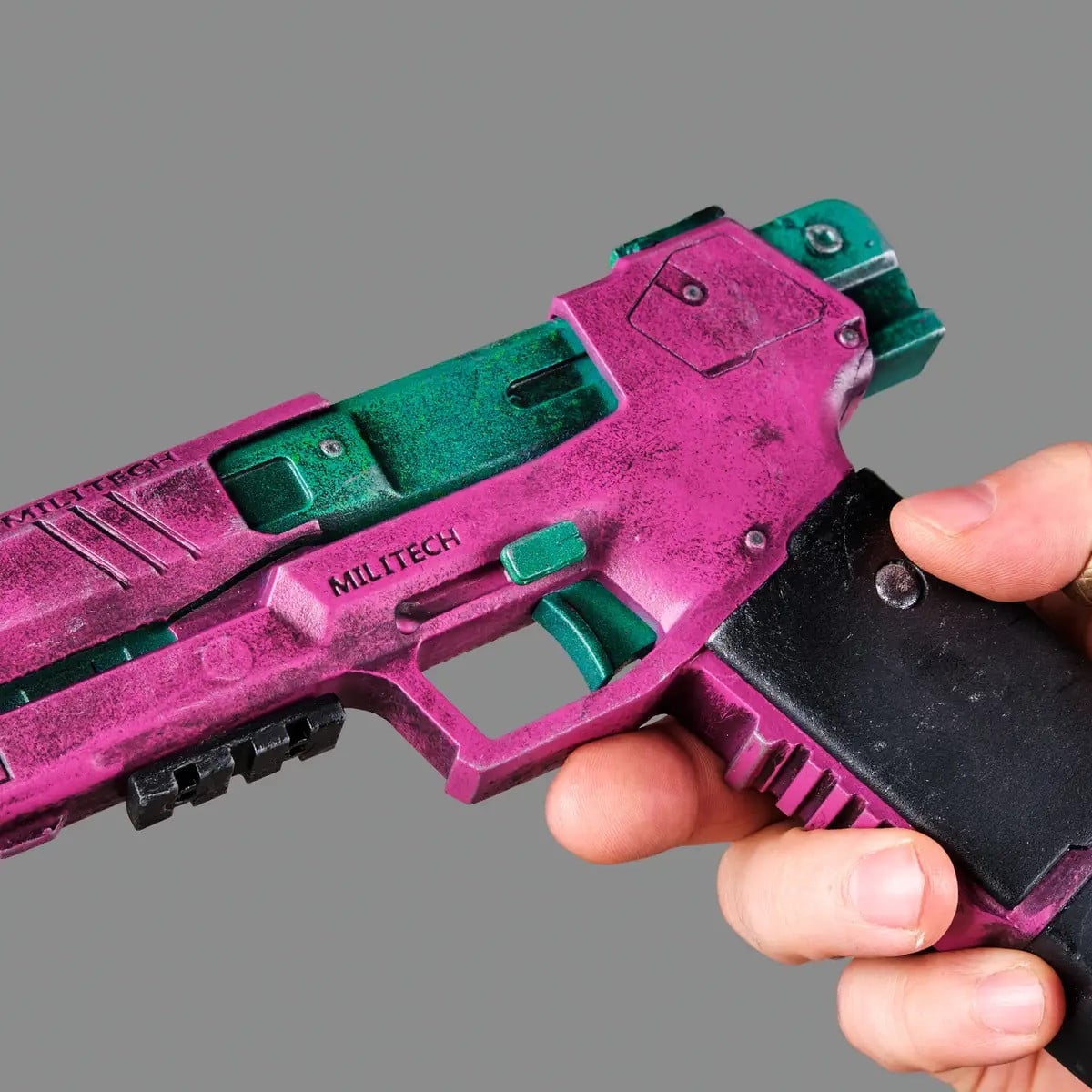 Rebeccas Pistol Pink Green PREMIUM EDITION Replica Prop From Cyberpunk 2077 By Blasters4Masters 6