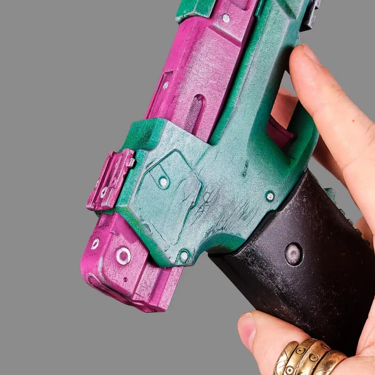 Rebeccas Pistol Green Pink PREMIUM EDITION Replica Prop From Cyberpunk 2077 By Blasters4Masters 4