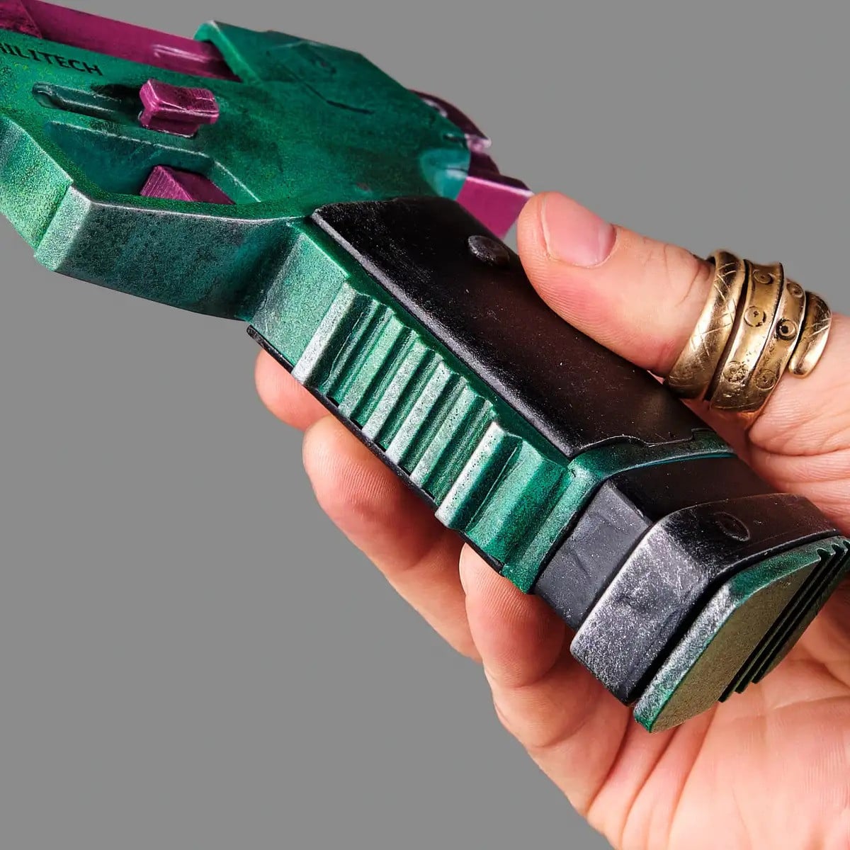 Rebeccas Pistol Green Pink PREMIUM EDITION Replica Prop From Cyberpunk 2077 By Blasters4Masters 5