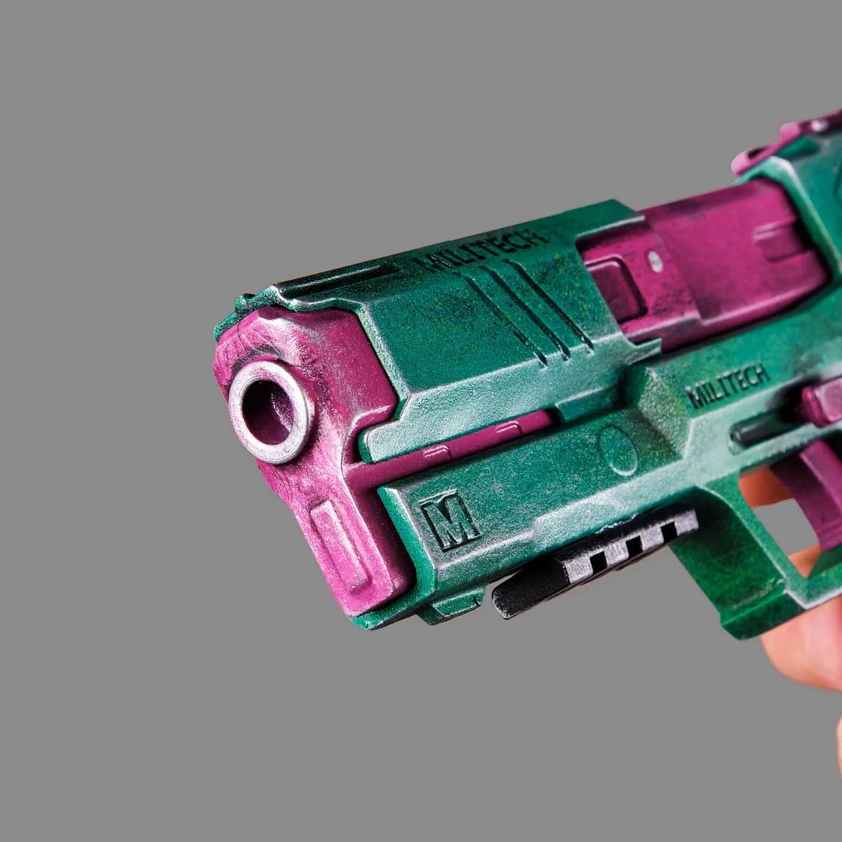 Rebeccas Pistol Green Pink PREMIUM EDITION Replica Prop From Cyberpunk 2077 By Blasters4Masters 9