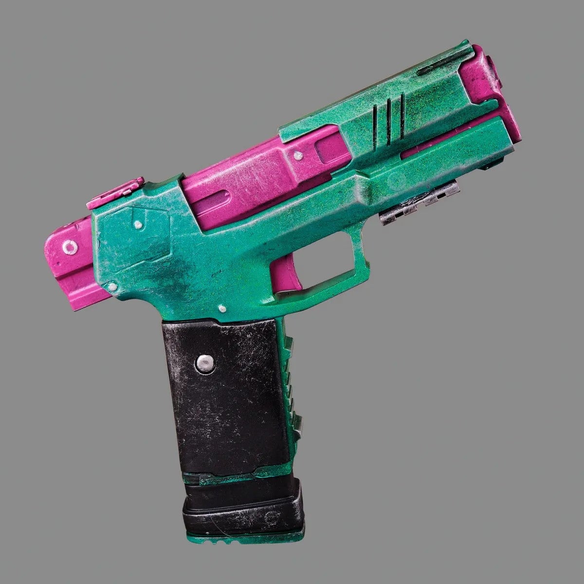 Rebeccas Pistol Green Pink PREMIUM EDITION Replica Prop From Cyberpunk 2077 By Blasters4Masters 11